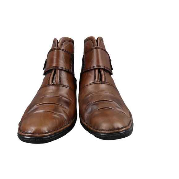 Josef Seibel Shoes Womens 37 Booties Fashion Classic Calla Leather Strap Slouchy - Picture 4 of 16